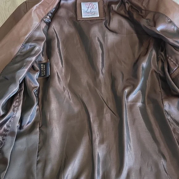 Women's Leather Exotica Brown Leather Blazer.  Perfect Shade Of Brown! 🟤 Small - Picture 4 of 10